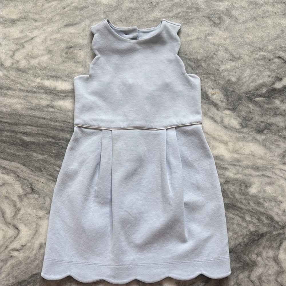 Janie and Jack Light Blue Scalloped Kids Dress